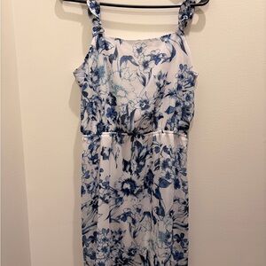 Floral Blue and White Summer Dress